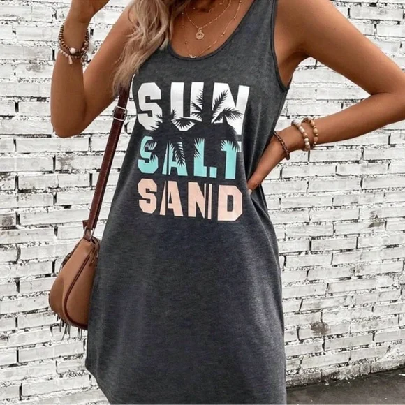 New Gray Graphic Swim Cover-Up - Picture 3 of 5